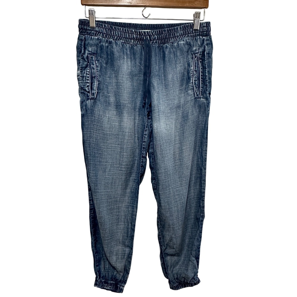 Cloth & Stone Jean Jogger Pants Womens Small‎ Blue Tencel Elastic Waist Casual